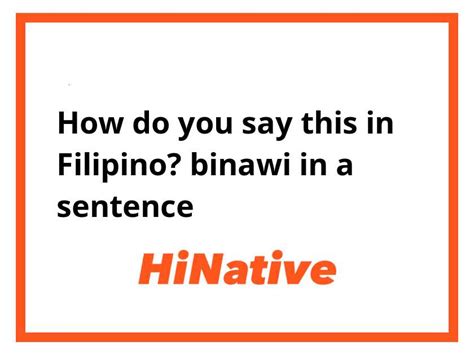 Binawi in English .